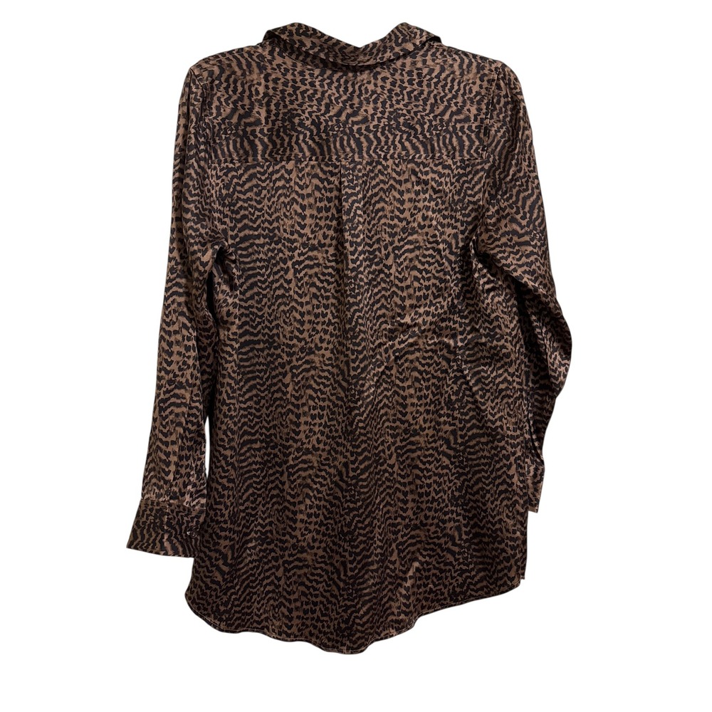 Soft Surroundings Leopard Print Silk Button Up Blouse Excellent Condition - Picture 3 of 5